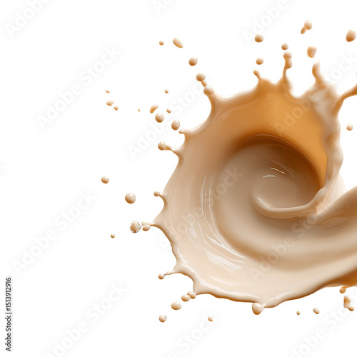 A captivating image of a swirling creamy liquid splashing elegantly