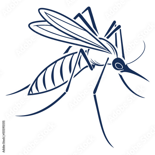 Adobe Illustrator Artwork simple shape mosquito logo design.