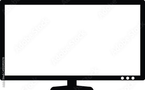 Computer monitor silhouette icon. Black desktop screen display symbol for technology, office, web, presentation. AI Generative
