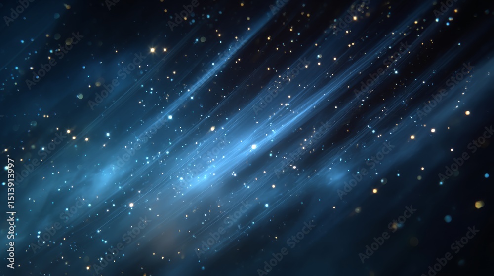 Fototapeta premium Dynamic Blue Space Background with Glowing Light Streaks