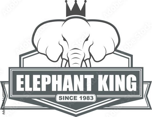 Elephant King Logo Design.eps photo