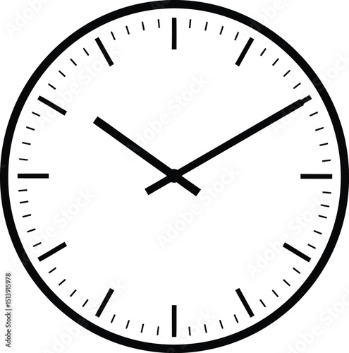 Modern analog clock face outline. Simple timekeeping symbol for schedule, deadline, minimalist watch design concept. AI Generative
