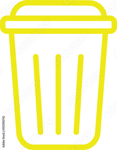 Trash can with lid outline icon. Simple delete, remove, waste bin symbol for UI/UX, office. Isometric style trash can for waste management, recycling, sanitation, city services. AI Generative
