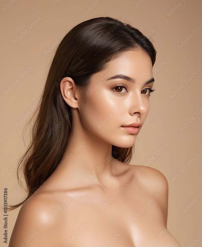 Beautiful Indian Asian Latin Pakistani Skincare Model With Fair Glowing Skin White Closeup Beautiful Indian Asian Latin Pakistani Skincare Model With Fair Glowing Skin White Closeup