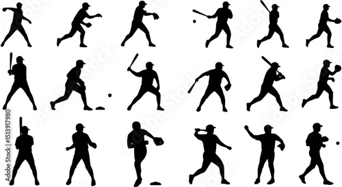 baseball player silhouettes.
