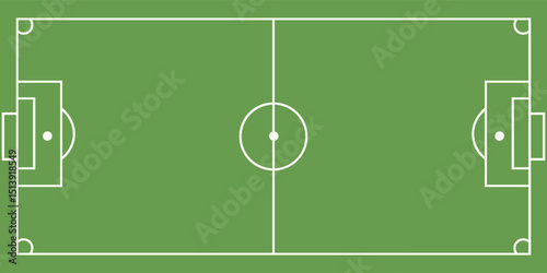 Soccer field in flat style. Football stadium vector illustration on isolated background. Sport plan sign business concept.