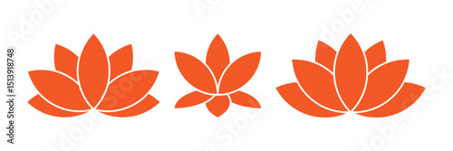 lotus flower silhouette vector icon ,vector illustration of a lotus flower on white background.