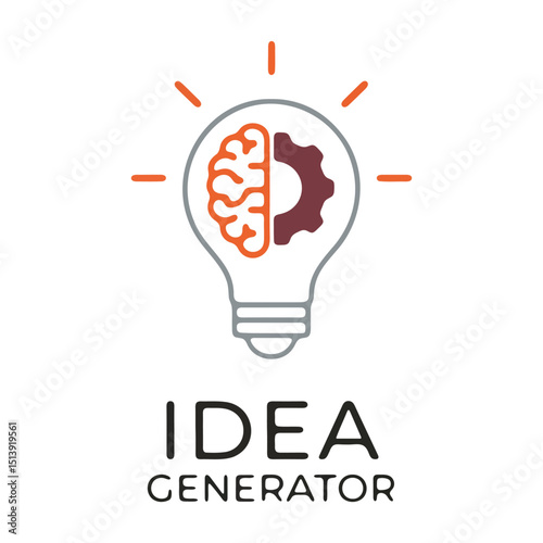 Brain gear idea generator silhouette