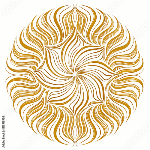 Abstract Golden Mandala Design Circular Pattern Graphic
