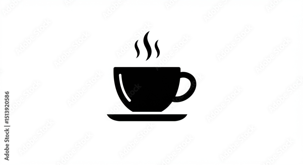 Black coffee cup icon Black coffee cup icon