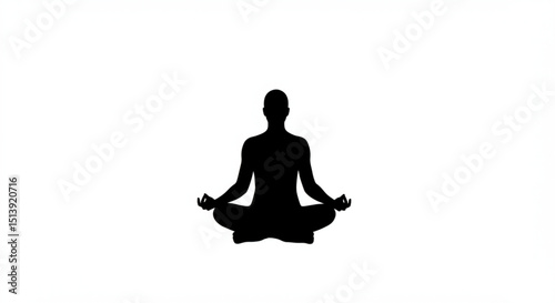 Meditating person silhouette