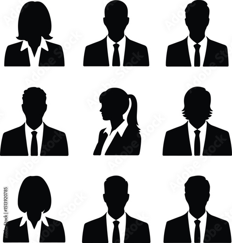 Collection of Business People Silhouettes