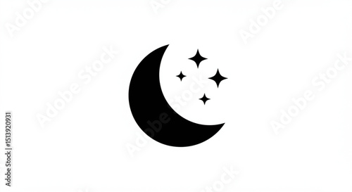 Black crescent moon icon