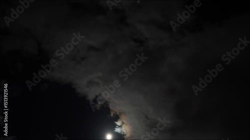 Sky nocturnal landscape with some clouds