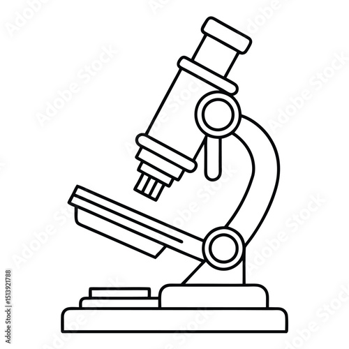 Hand Drawn Microscope Illustration Scientific Vector Art