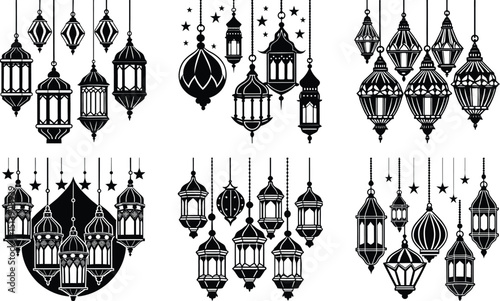 Elegant Hanging Ramadan Lanterns Islamic Decor Festive Lights
