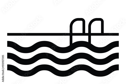swimming pool icon with outline style. Suitable for website design, logo, app and UI. Based on the size of the icon in general, so it can be reduced. perfect for swimming pool logos and icons. EPS 10.