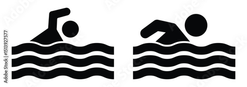 Swimming Pool icon Flat outline fill set collection. Swimming pool Vector Outline Vector Icon that can easily edit or modify. An icon of swimming pool is up for use. aquapark vector icon with editable