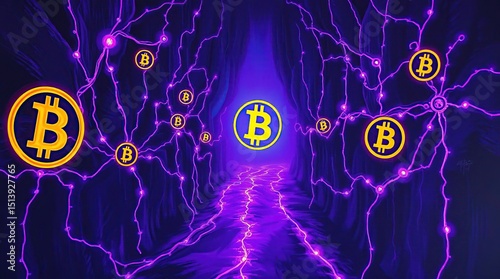 Eerie Crypto Blockchain A Classic Oil Painting of Glowing Nodes and Symbols