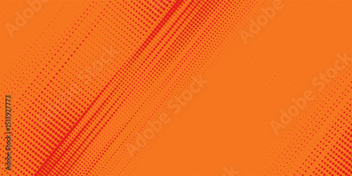 Dots halftone orange color pattern gradient texture with technology digital background. Dots pop art comics with summer background.