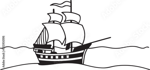 pirate ship in the sea