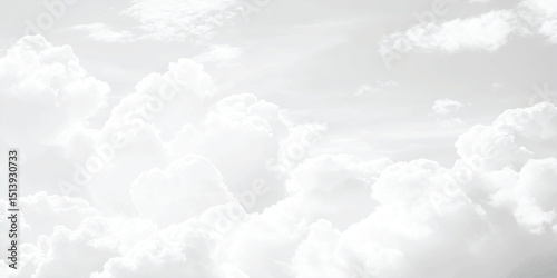 white fluffy cumulus clouds. White cloudy sky for background. 