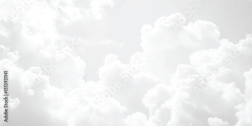 white fluffy cumulus clouds. White cloudy sky for background. 