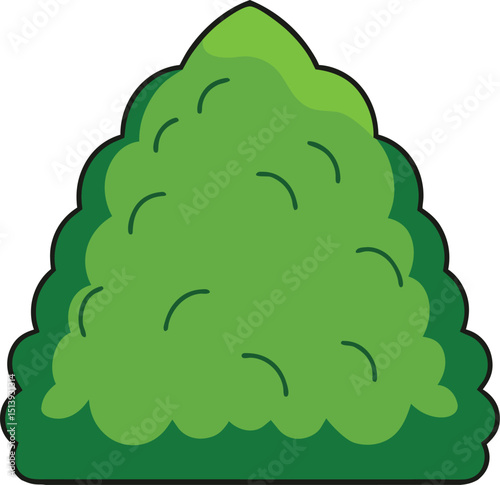  bush with hidden stone cartoon outline 