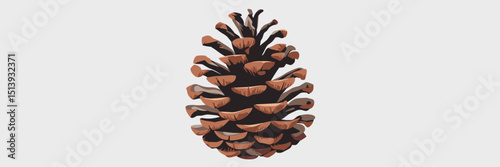 Stacked pinecones with textured surface – Vector illustration on white background