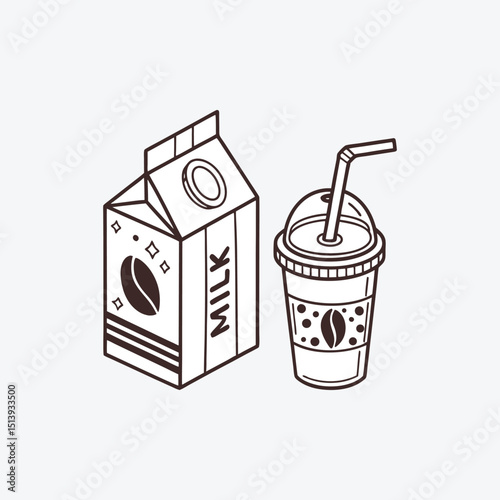  Beverage Icon Set – Milk and Smoothie Graphics for Food Apps & Websites