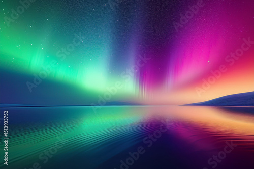 Mystic Glow Horizon: Dreamlike Aurora Landscape