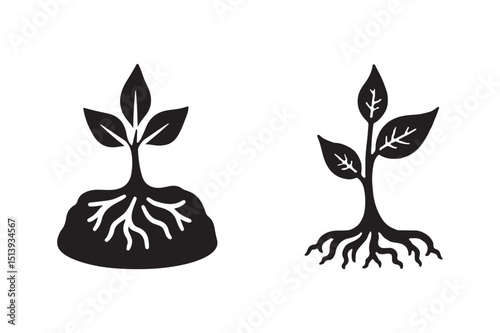 Young Plant Rooted Icons