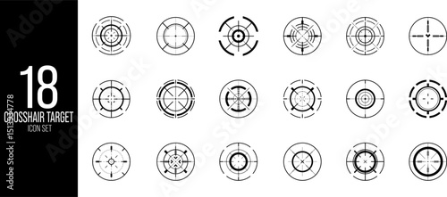 Crosshair Target Icon Set – Vector Collection

