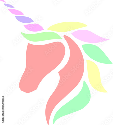 Colorful unicorn head logotype