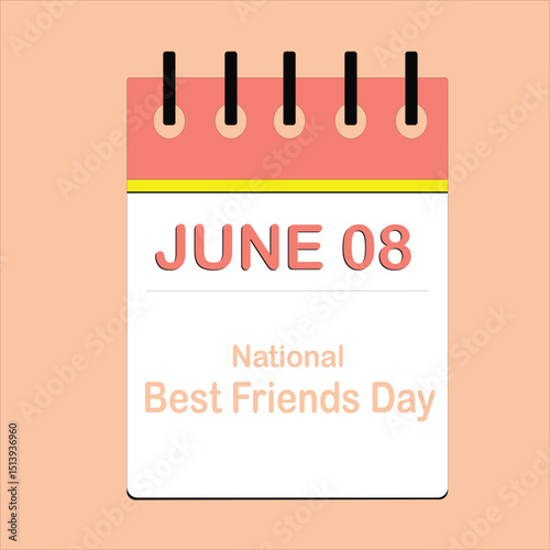 National Best Friends Day Calendar Illustration
