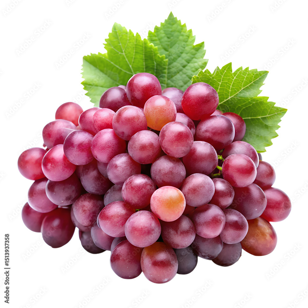 Fototapeta premium Red grapes bunch isolated on transparent background