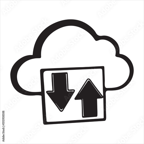 Cloud Storage Icon – Data Backup, Cloud Computing, and File Hosting Symbol