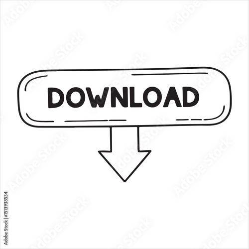 Download Icon Vector – Cloud Download Symbol for Digital Files and Data Transfer
