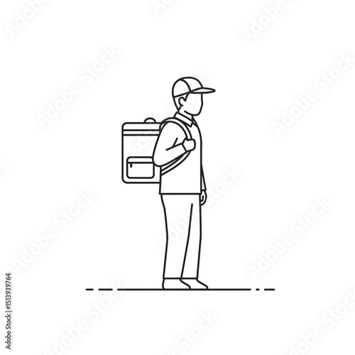 Man with delivery backpack