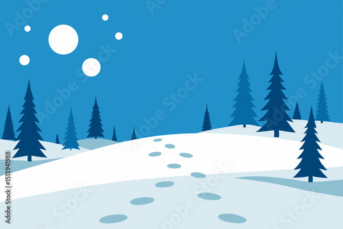 winter landscape with snow