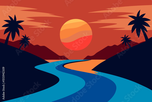 sunset on the beach