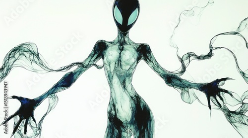 Abstract, surreal, female ethereal being