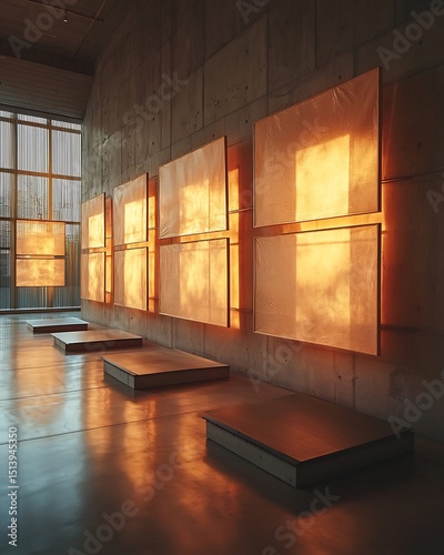 Museum wall with empty frames labeled with ethical dilemmas instead of artists names Art and Accountability conceptual exhibit photography dramatic gallery lighting 85mm prime lens