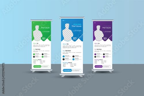 Roll up banner design template | Medical roll up banner design	