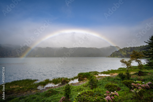 rainbow over mountians