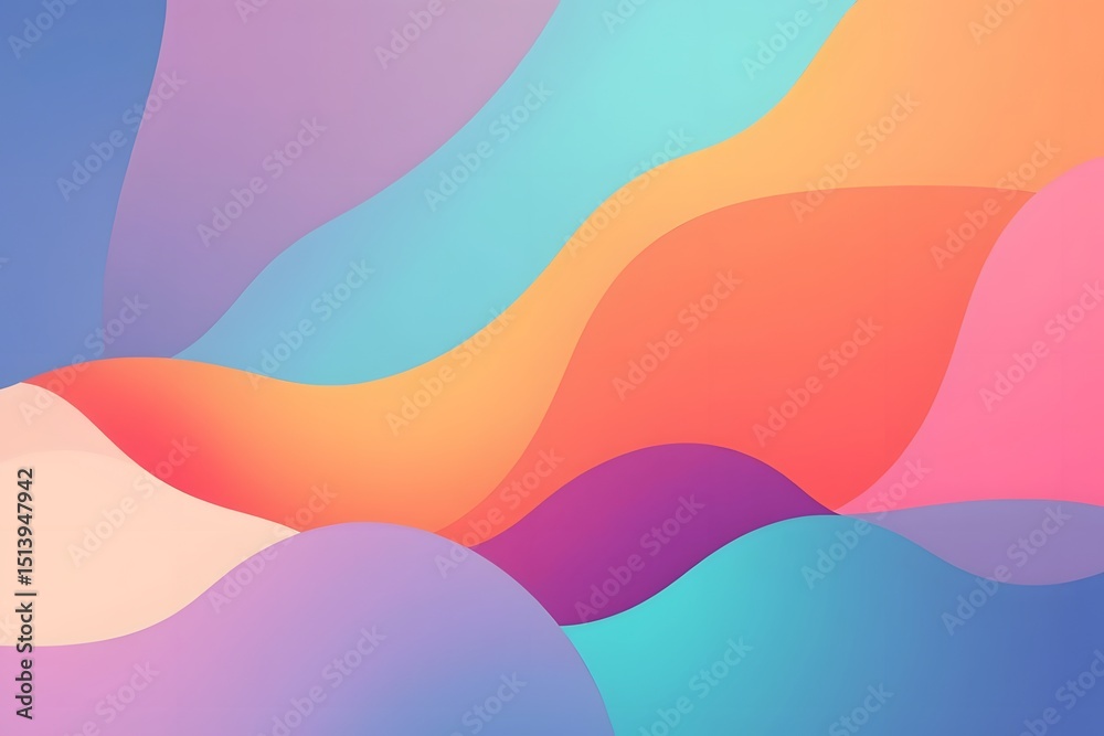 Fototapeta premium Abstract Colorful Wave Background Pastel Hues and Fluid Shapes