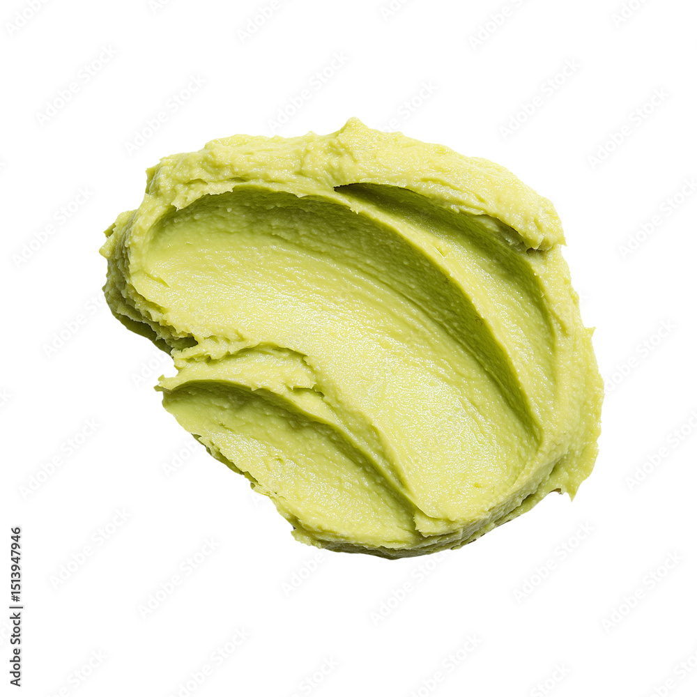 Obraz premium Creamy wasabi paste isolated on transparent background