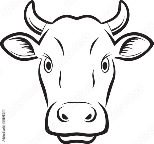 Cow face logo, cow head, icon, logo, Vector illustration, The best of Cow Silhouette icon, cow head logo vector, black and white logo	
