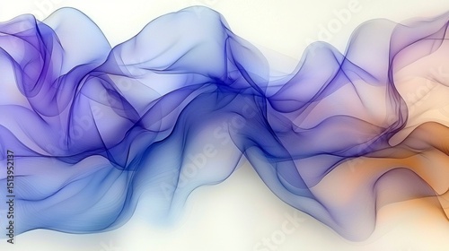Abstract wavy ribbons in blue, purple, and orange