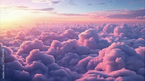 Colorful clouds at sunset with soft light and pastel hues  